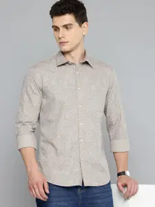 Flying Machine Slim Fit Opaque Floral Printed Pure Cotton Casual Shirt