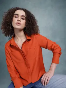 The Roadster Lifestyle Co. Solid Concealed Button Placket Casual Shirt