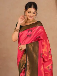 Saree mall Ethnic Motifs Silk Blend Designer Kanjeevaram Sarees