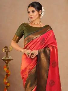 Saree mall Ethnic Motifs Silk Blend Designer Maheshwari Sarees