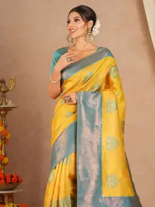 Saree mall Ethnic Motifs Silk Blend Designer Maheshwari Sarees