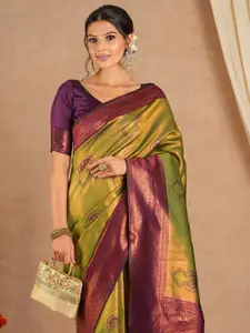 Saree mall Ethnic Motifs Silk Blend Designer Kanjeevaram Sarees