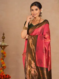 Saree mall Ethnic Motifs Silk Blend Designer Kanjeevaram Sarees