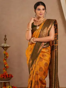 Saree mall Ethnic Motifs Silk Blend Designer Kanjeevaram Sarees