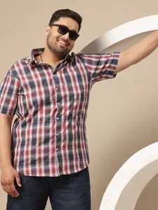 Sztori Men Classic Plus Size Checked Pure Cotton Casual Shirt