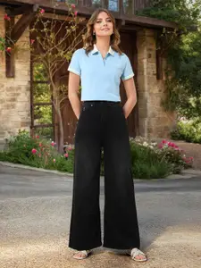 U.S. Polo Assn. Women Women Wide Leg High-Rise Stretchable Jeans