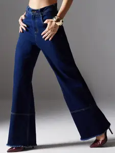 Miss Chase Women Wide Leg High-Rise Stretchable Jeans