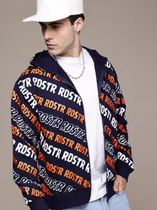 The Roadster Lifestyle Co. Brand Logo Typography Printed Hooded Pure Cotton Sweatshirt