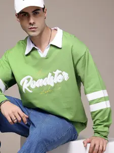 The Roadster Lifestyle Co. Men Typography Printed Pure Cotton Sweatshirt