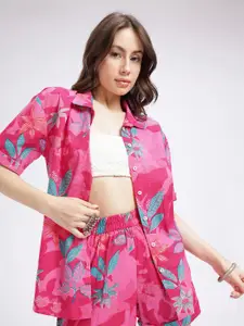 glitchez Tropical Printed  Relaxed Fit Shirt & Shorts Co-Ords