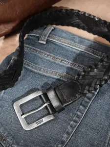 Levis Men Braided Textured Leather Belt
