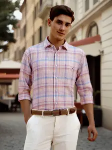 Allen Solly Men Slim Fit Tartan Checks Opaque Checked Casual Shirt