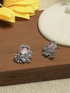 Biba Silver-Plated Artificial Stones And Beads Beaded Contemporary Shaped Studs