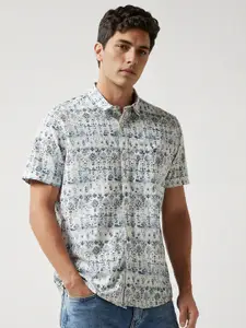 Louis Philippe Jeans Men Slim Fit Opaque Printed Casual Shirt