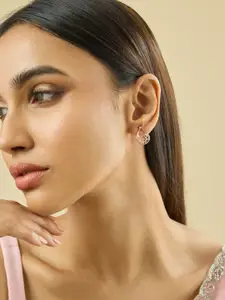 Kushal's Fashion Jewellery Embellished Bridal Rhodium-Plated Cubic Zirconia Ring Nosepin