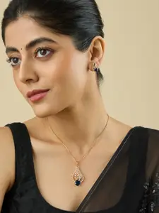 Kushal's Fashion Jewellery Embellished Bridal Gold-Plated Contemporary Pendants