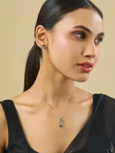 Kushal's Fashion Jewellery Gold-Plated Zircon-Embellished Bridal Adjustable Finger Ring