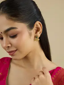 Kushal's Fashion Jewellery Gold-Plated Pearls Classic Antique Studs