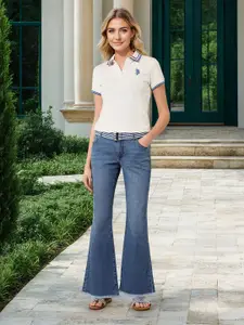 U.S. Polo Assn. Women Women Bootcut Light Fade Stretchable Jeans