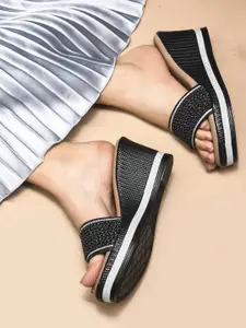 SHUZ TOUCH Women Embellished Wedge Heel Sandals