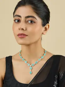 Kushal's Fashion Jewellery Rhodium-Plated Artificial Stones Necklace