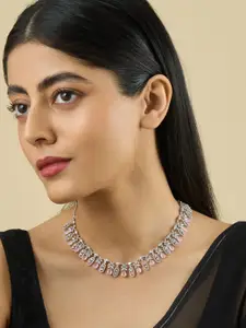 Kushal's Fashion Jewellery Rhodium-Plated Artificial Stones Necklace