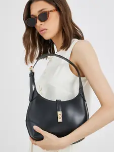 Styli Women Golden Buckle Lock Handbag