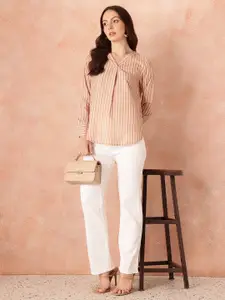all about you Striped Slim Fit Shirt Style Top