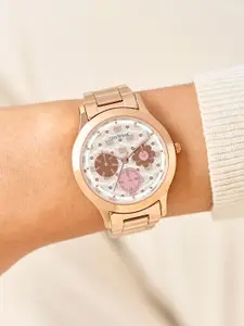 Chumbak Women Ivory Owl Monogram Metal Watch 8907605138904