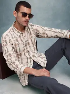 R.Code by The Roadster Life Co. Abstract Printed Casual Shirt