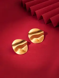 Yellow Chimes Gold-Plated Studs Earrings Circular Shaped Earrings