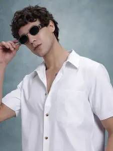 R.Code by The Roadster Life Co. Solid Classic Opaque Casual Shirt