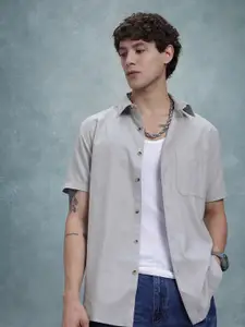 R.Code by The Roadster Life Co. Solid Classic Opaque Casual Shirt