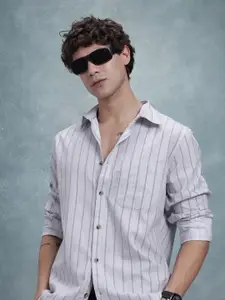 R.Code by The Roadster Life Co. Striped Classic Opaque Casual Shirt