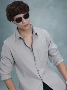 R.Code by The Roadster Life Co. Solid Classic Opaque Casual Shirt