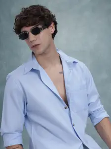 R.Code by The Roadster Life Co. Solid Classic Opaque Casual Shirt