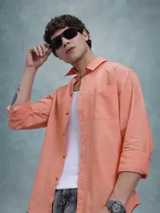 R.Code by The Roadster Life Co. Solid Classic Opaque Casual Shirt