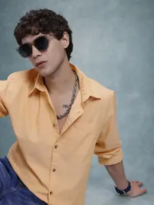 R.Code by The Roadster Life Co. Solid Classic Opaque Casual Shirt