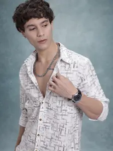 R.Code by The Roadster Life Co. Abstract Print Casual Shirt