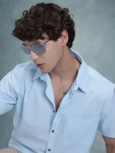 R.Code by The Roadster Life Co. Solid Classic Opaque Casual Shirt