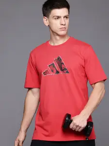 ADIDAS Brand Logo Printed Pure Cotton T-shirt