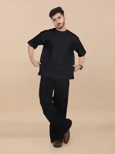Moda Rapido Men Solid Oversize Round Neck T-shirt
