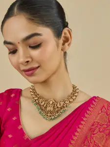 Kushal's Fashion Jewellery Copper Gold-Plated Antique Necklace