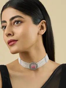 Kushal's Fashion Jewellery Copper Rhodium-Plated Necklace