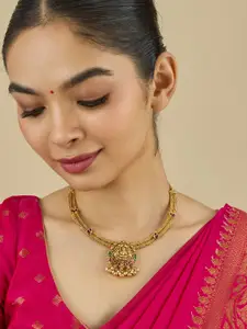 Kushal's Fashion Jewellery Copper Gold-Plated Antique Necklace