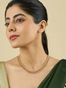 Kushal's Fashion Jewellery Embellished Bridal Copper Gold-Plated Necklace
