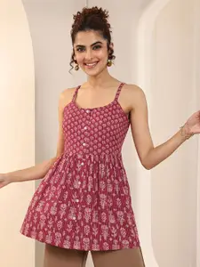 Libas Ethnic Motifs Printed Pleated Kurti