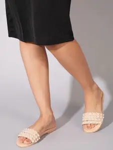 RUXBYPAYAL Women Embellished Open Toe Flats with