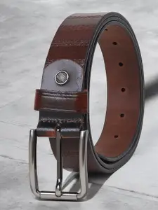 Metronaut Men Textured Leather Formal Belt
