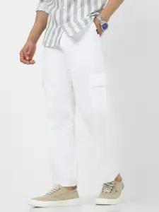 Urbano Fashion Men Loose Baggy Fit Solid Cargo Chino Pant with 6 Pockets Non-Stretchable